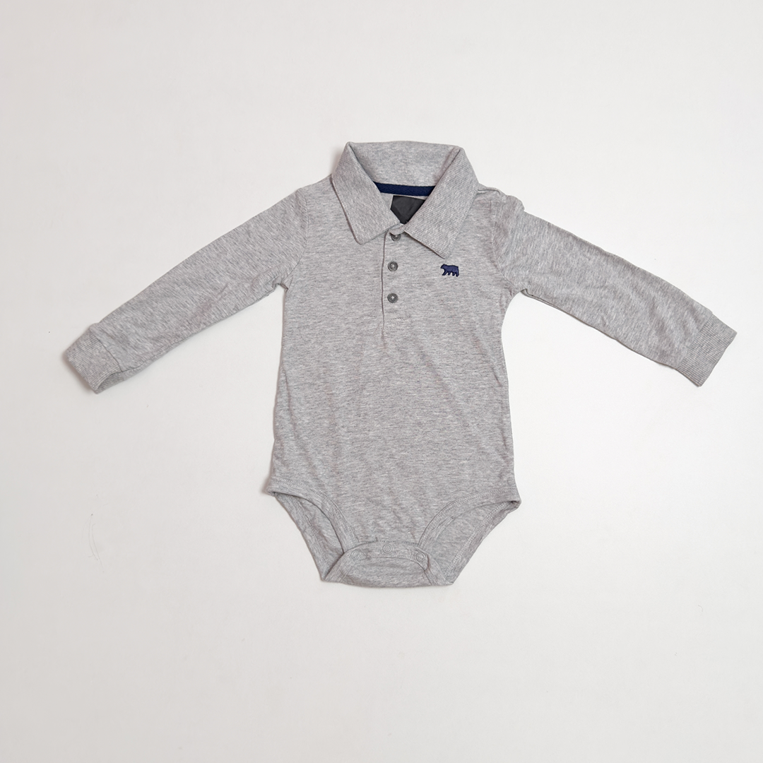 GREY COLLAR BOYS ONESIE
