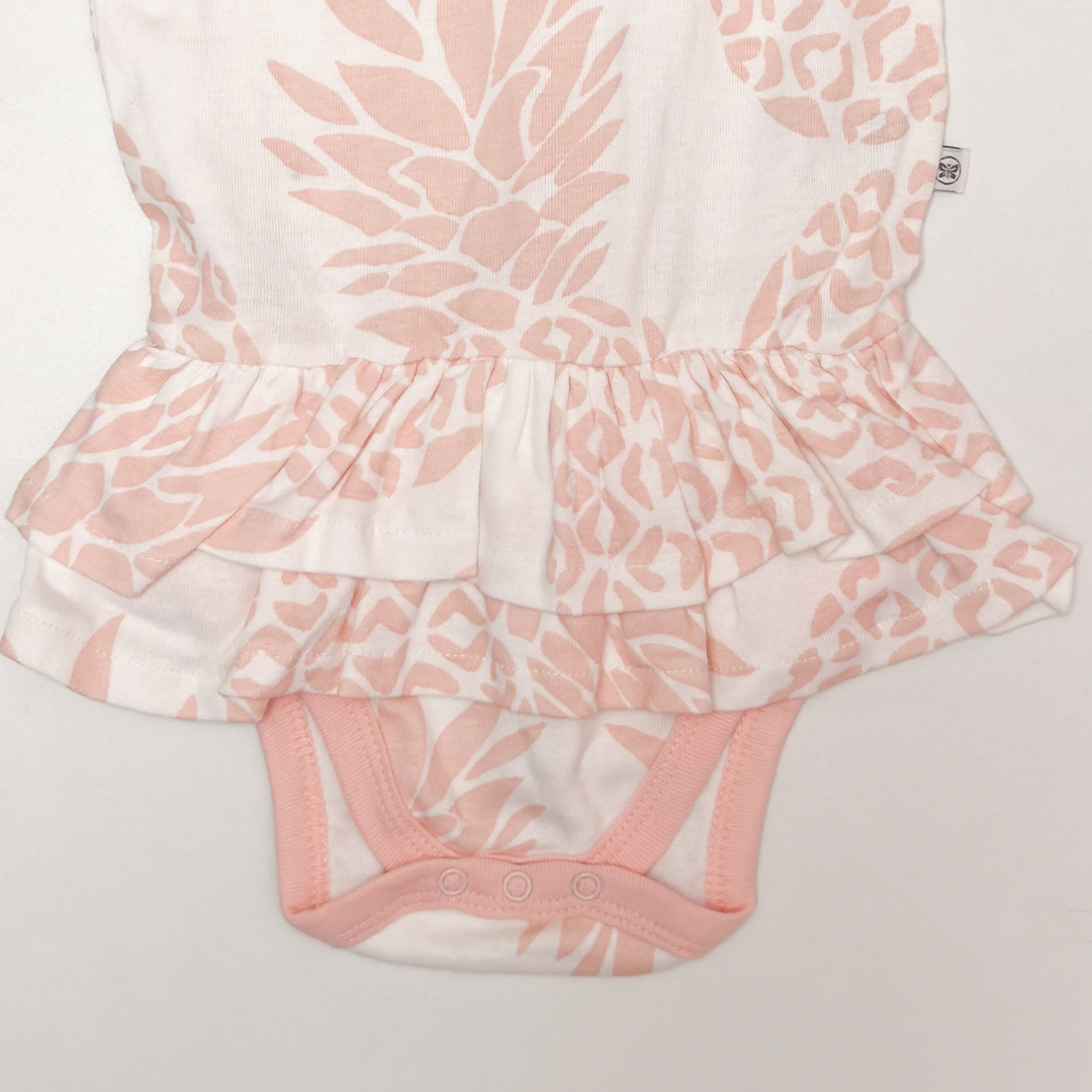 PEACH PRINTED SUNSUIT