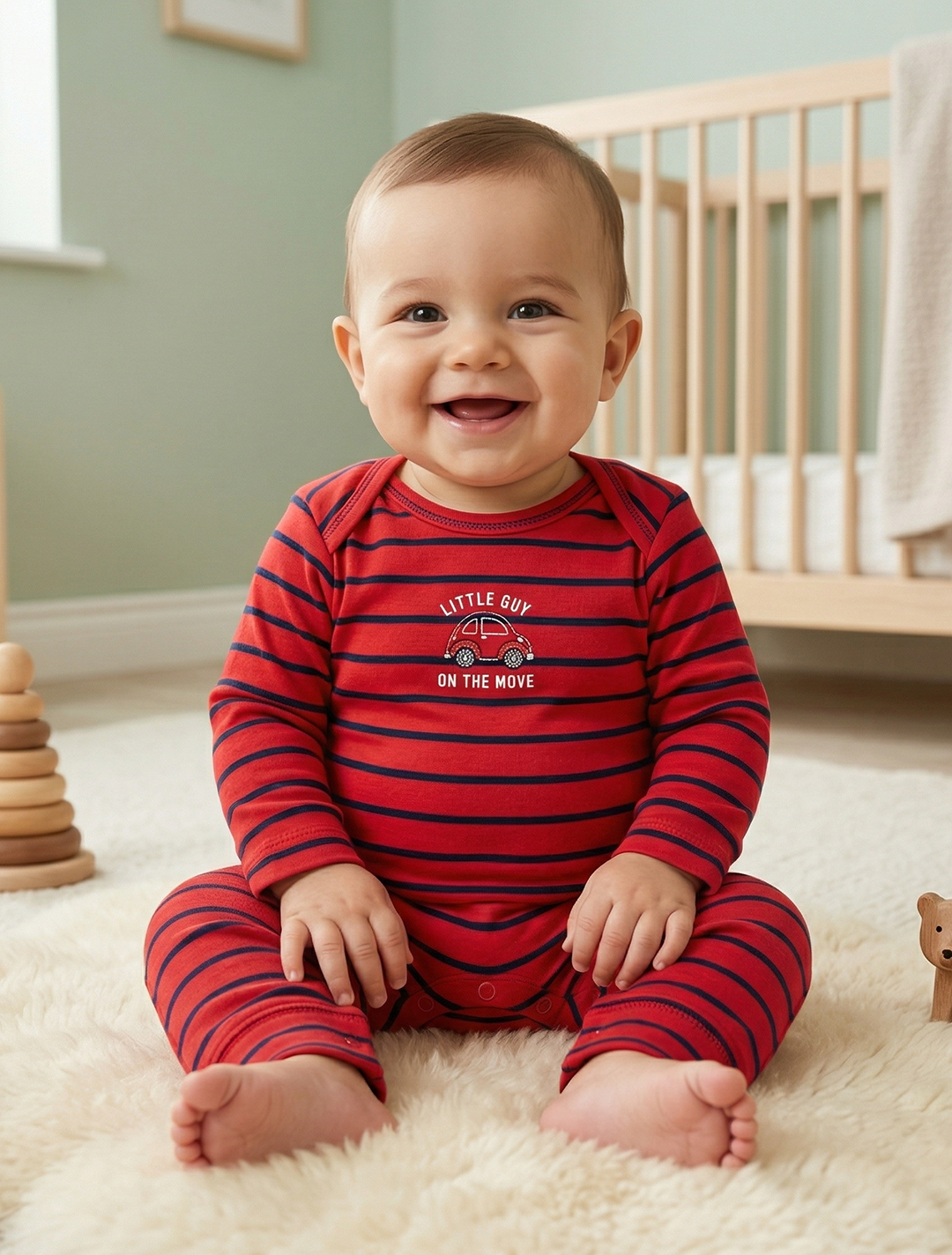 RED STRIPED ROMPER