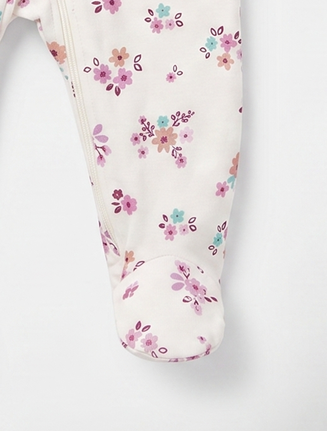Purple floral zipper sleepsuit