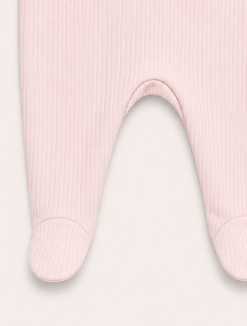 Pink ribbed mice sleepsuit