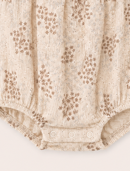 Beige floral fancy onesie