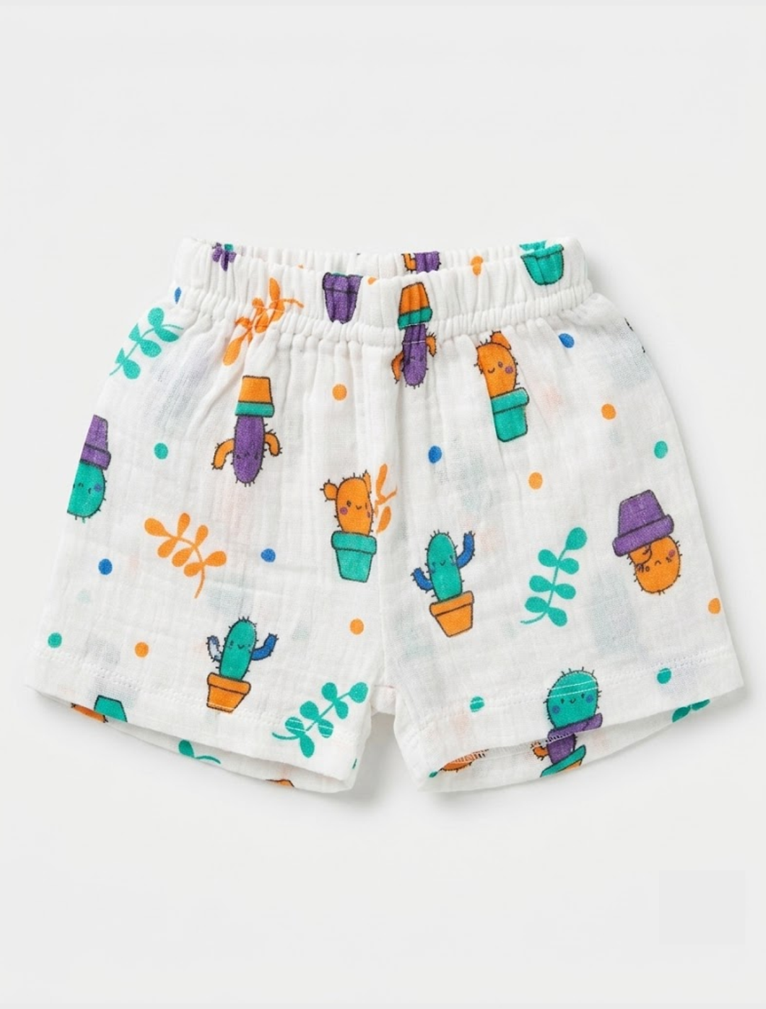 Printed Muslin Shirt & Shorts Co-ord Set – Cactus