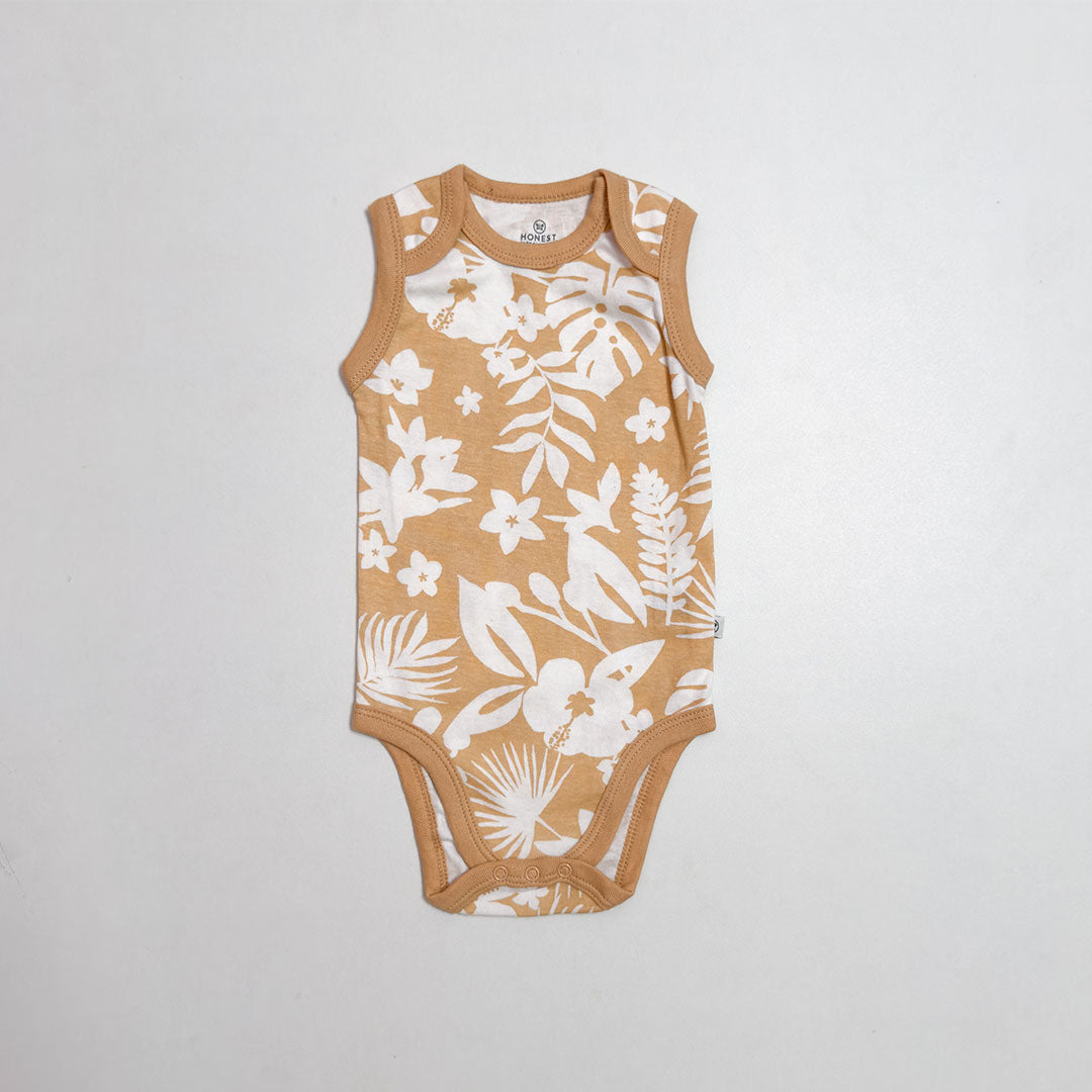 BROWN FLORAL ONESIE