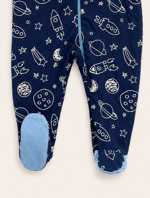 Navy blue zipper sleepsuit