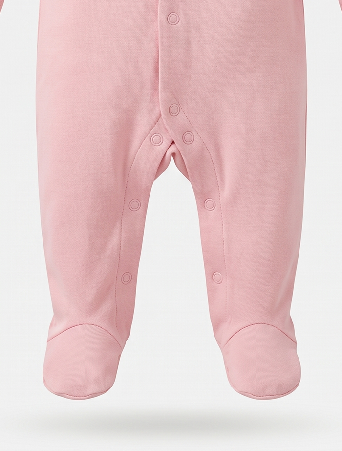 Dusty pink button sleepsuit