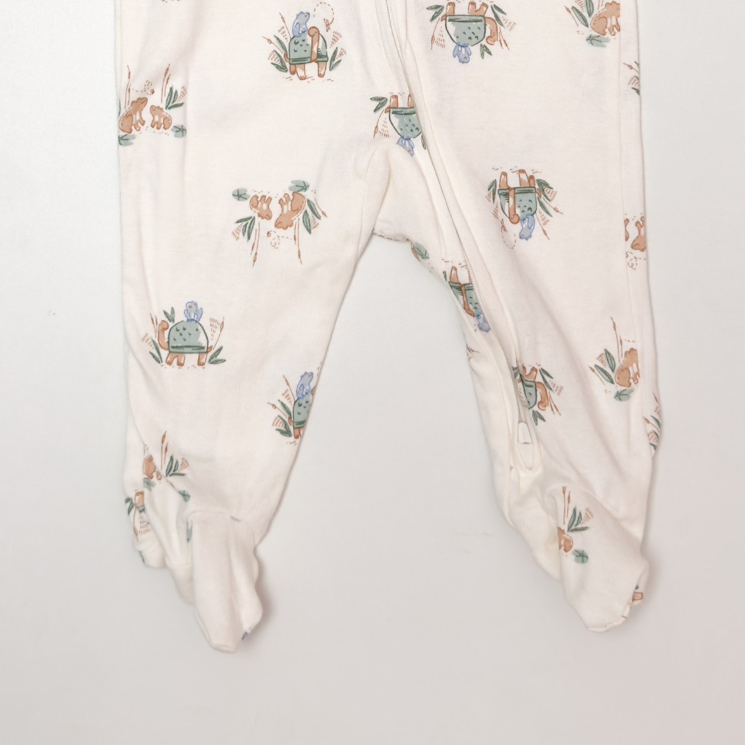 TORTOISE PRINTER ZIPPER SLEEPSUIT