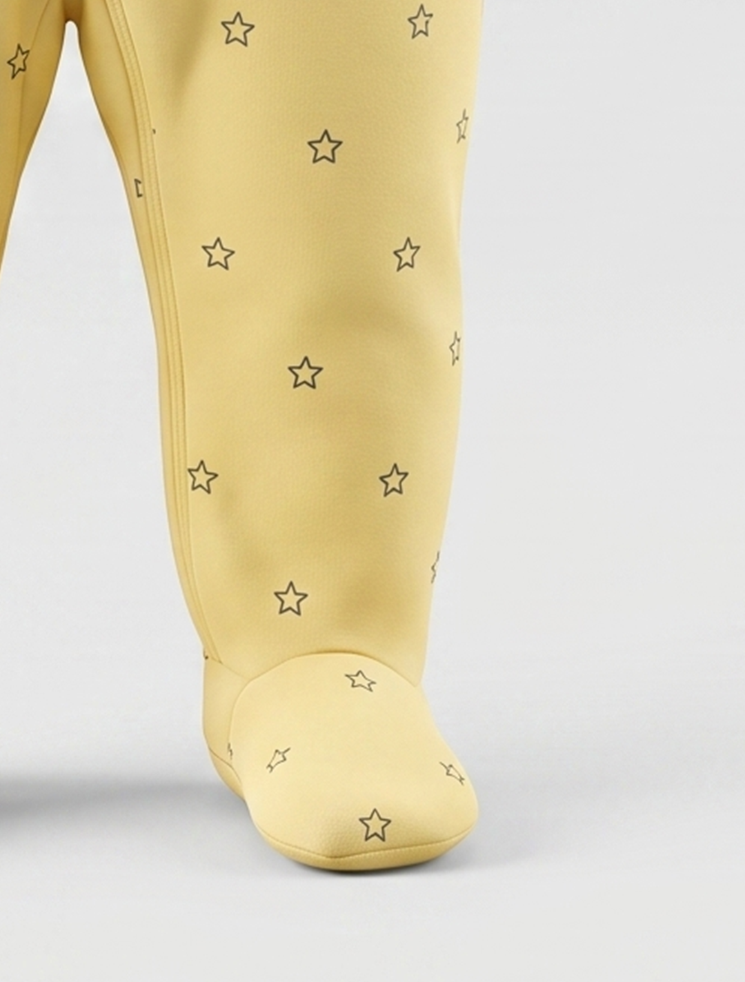 Yellow star zipper sleepsuit