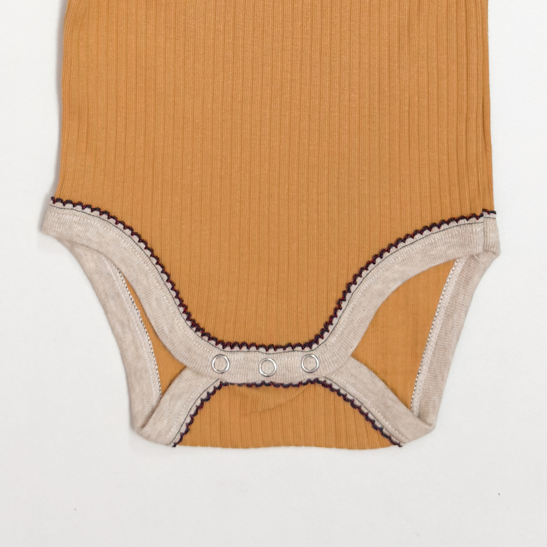 MUSTARD YELLOW RIBBED ONESIE