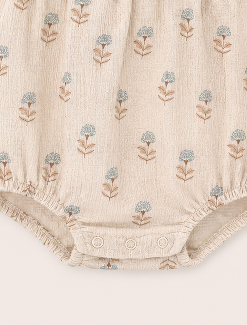Beige floral ruffles fanncy onesie