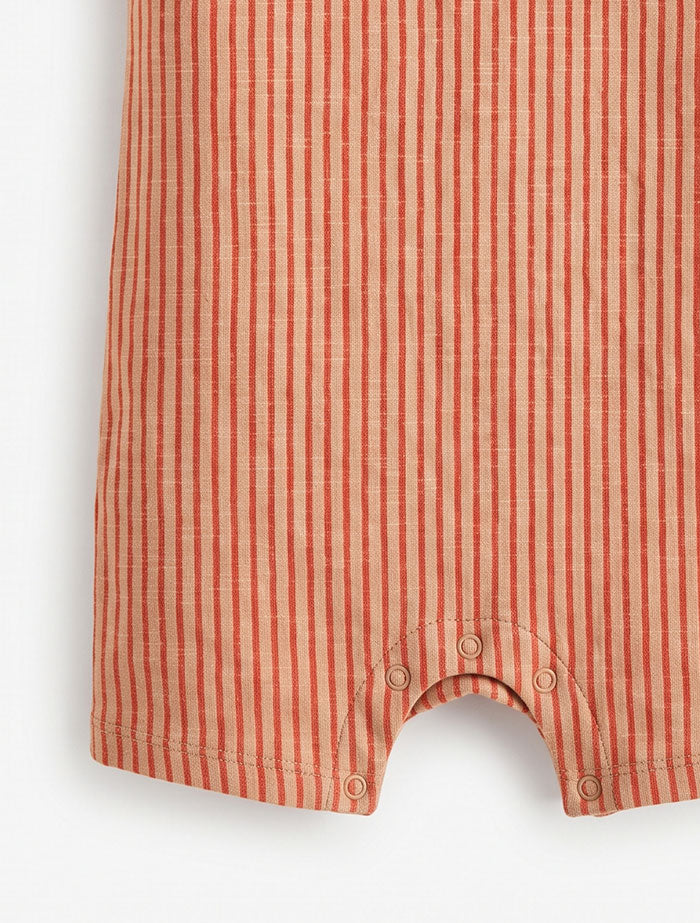 Red stripes boys jumpsuit