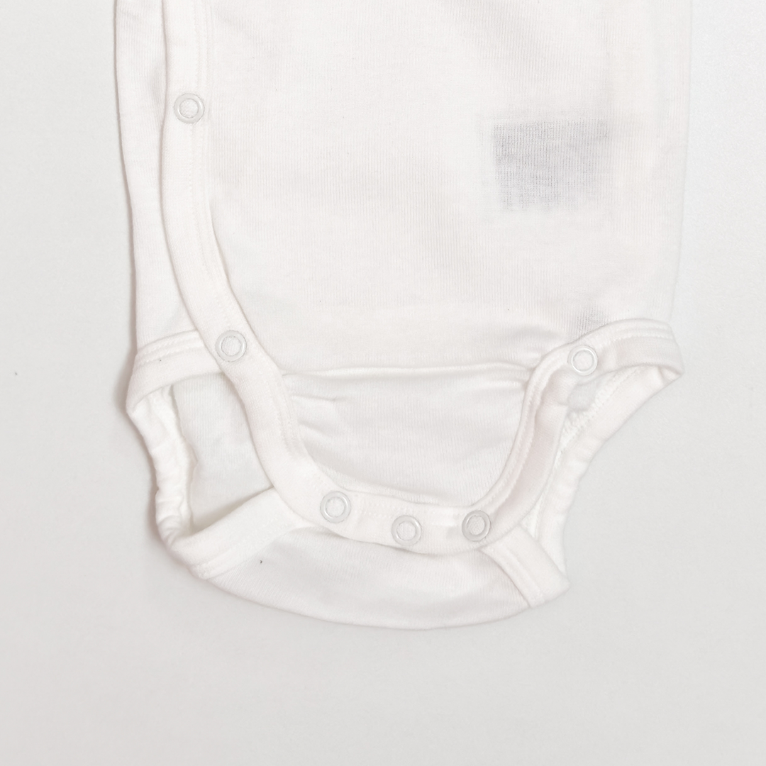 WHITE WRAPOVER PRINTED ONESIE