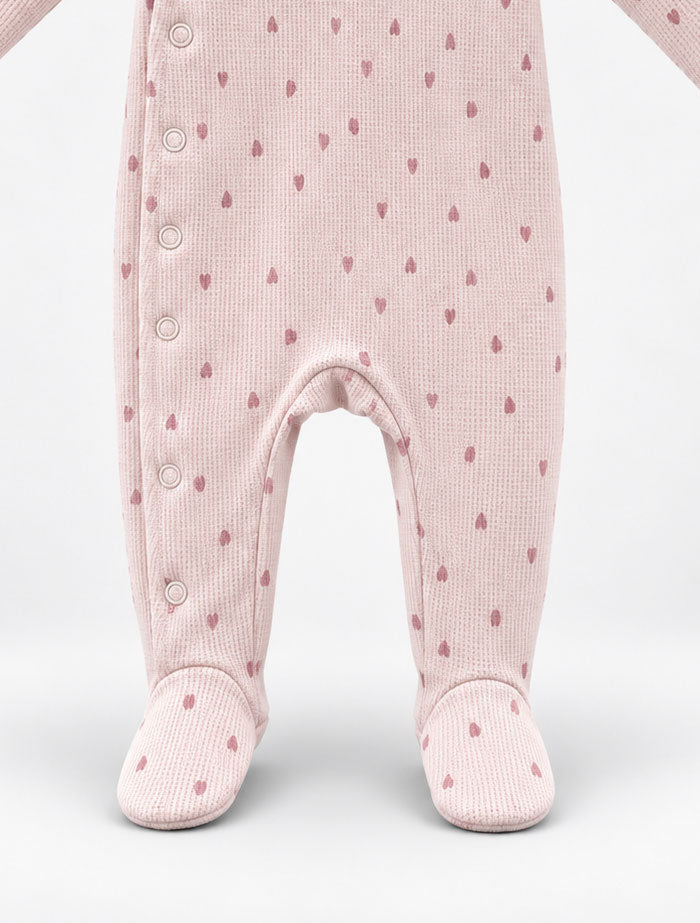 Pink love knitted sleep suit
