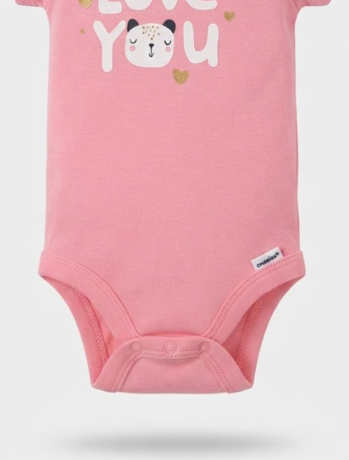 Pink love you print onesie