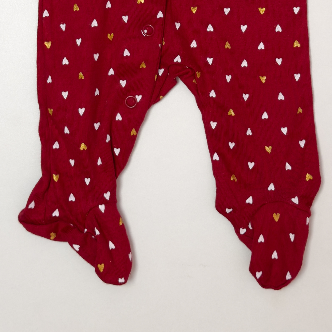 RED LOVE PRINTED SLEEPSUIT
