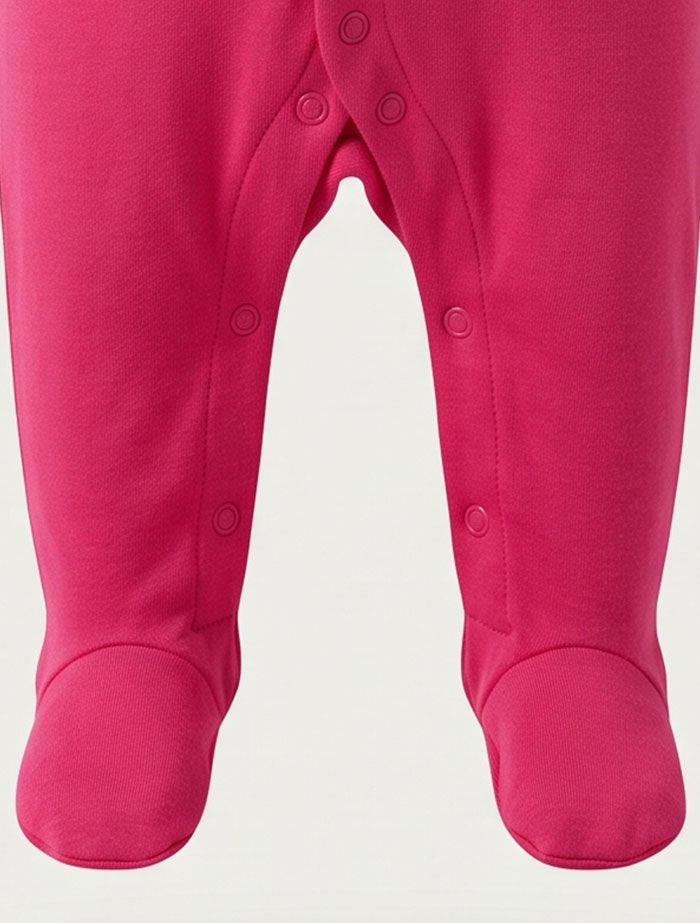 Hot pink button sleepsuit