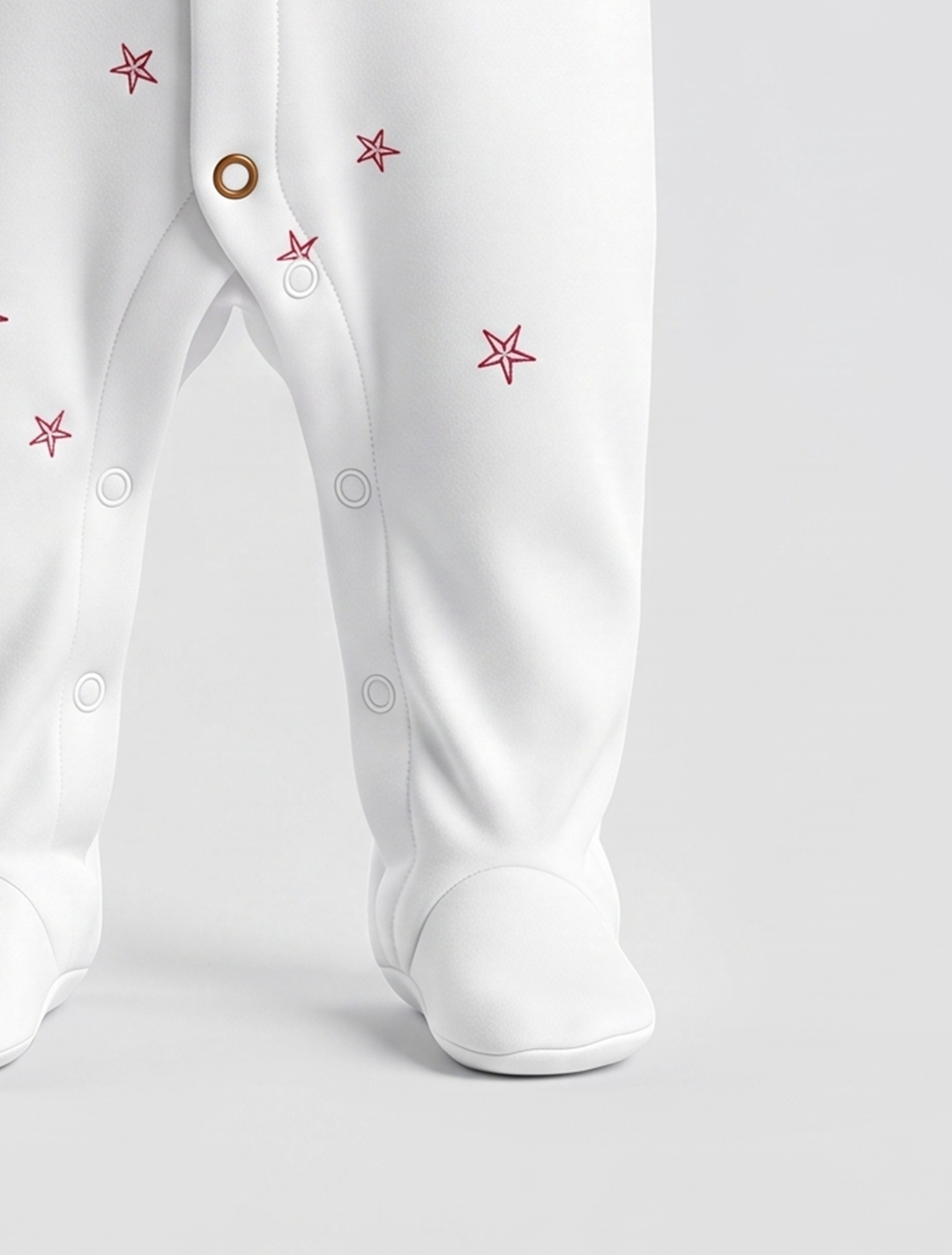 Pink star button sleepsuit