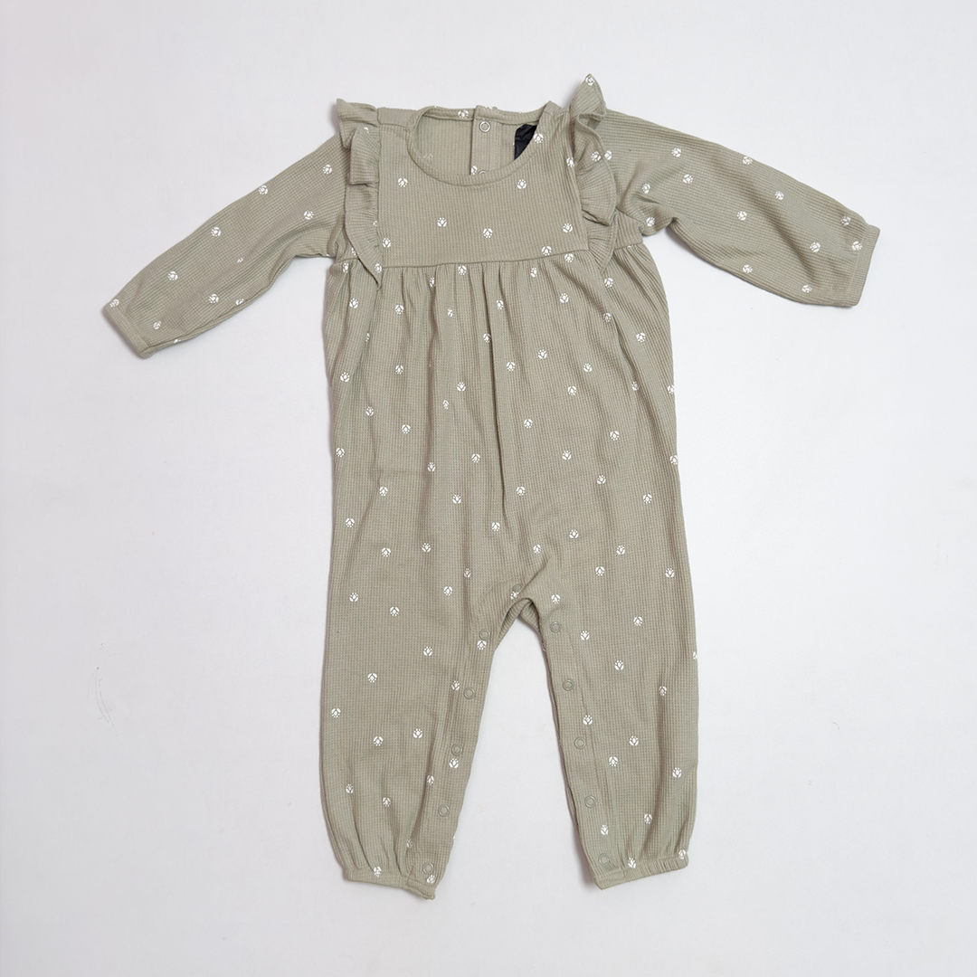 SAGE FLORAL KNITTED ROMPER