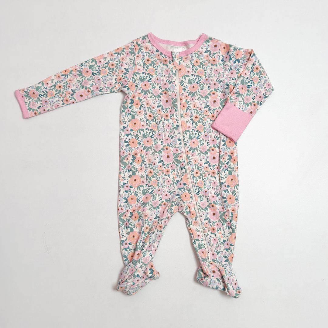 PINK FLORAL SLEEPSUIT