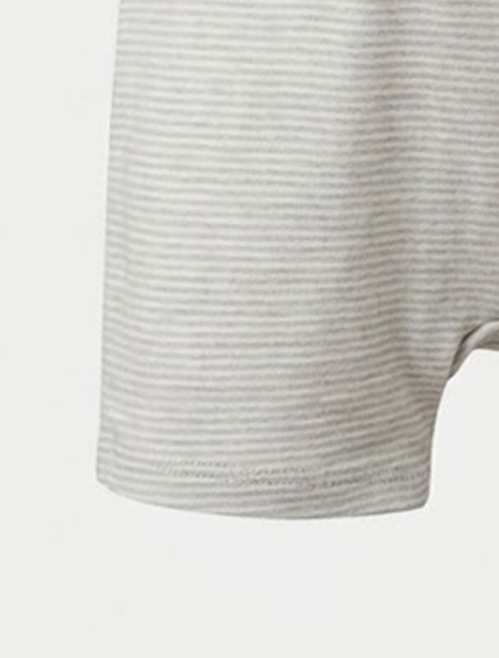 Grey and white stripes bunny jumpsuit