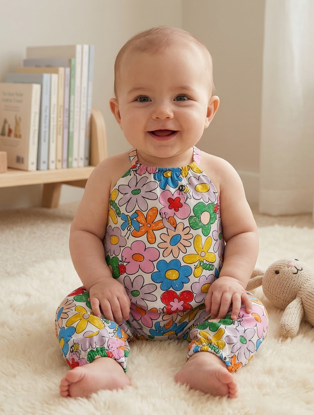 Multicolored floral romper