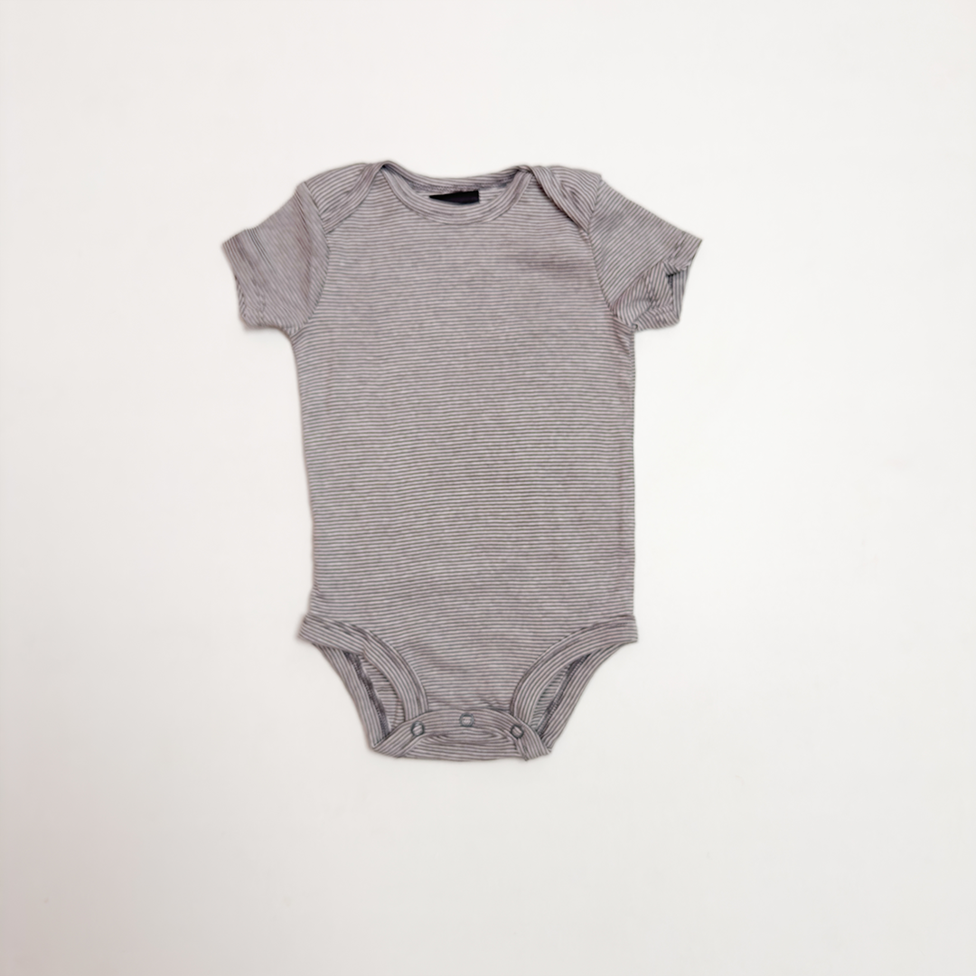 DARK GREY STRIPED ONESIE