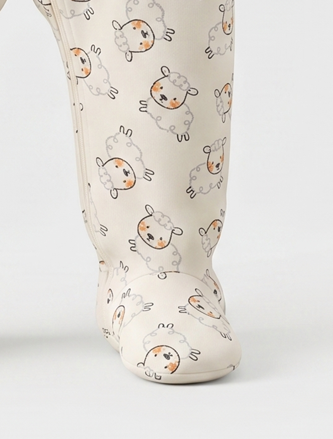 Grey sheep zipper sleepsuit