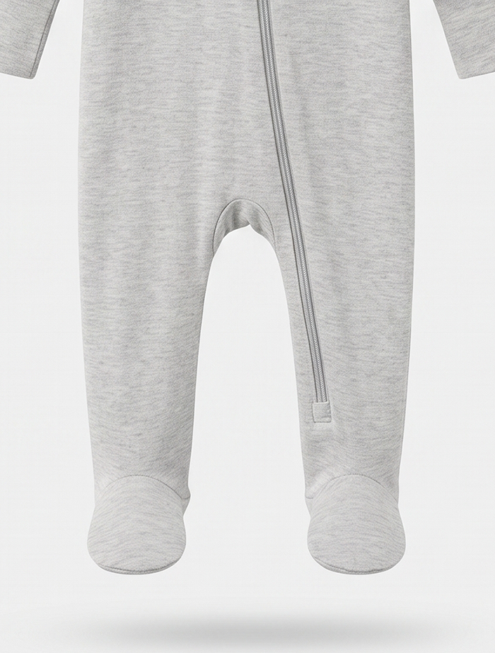 Grey 2 way zipper sleepsuit