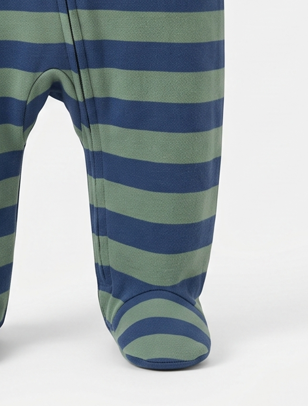 Bear striped zipper sleepsuit
