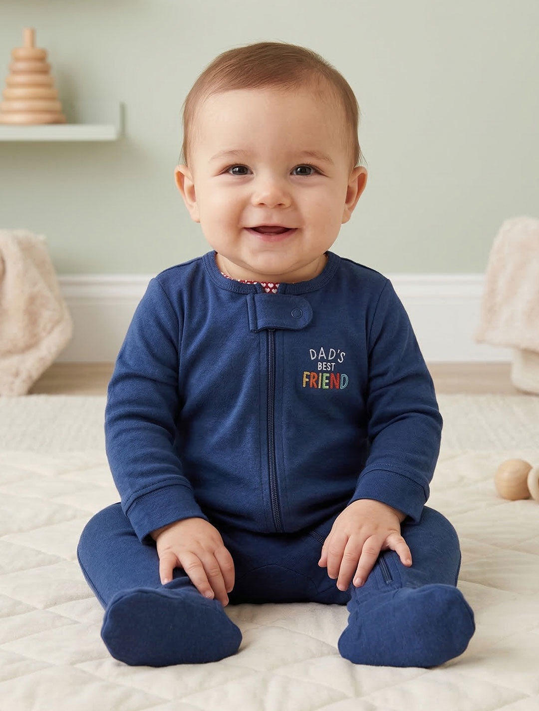 NAVY BLUE ZIPPER SLEEPSUIT