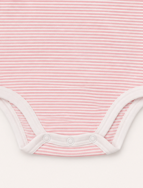 Pink striped girls onesie