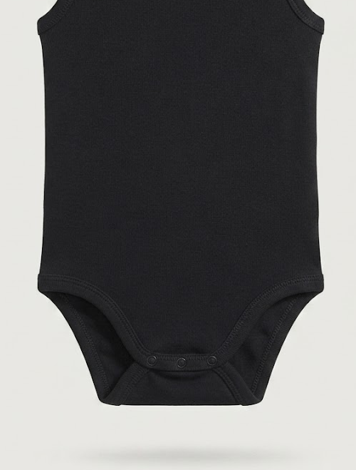 Black sleeveless onesie