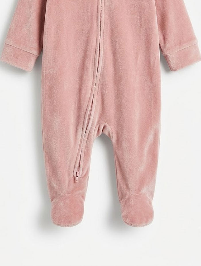 Pink love zipper sleepsuit