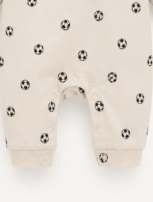 Beige ball printed romper