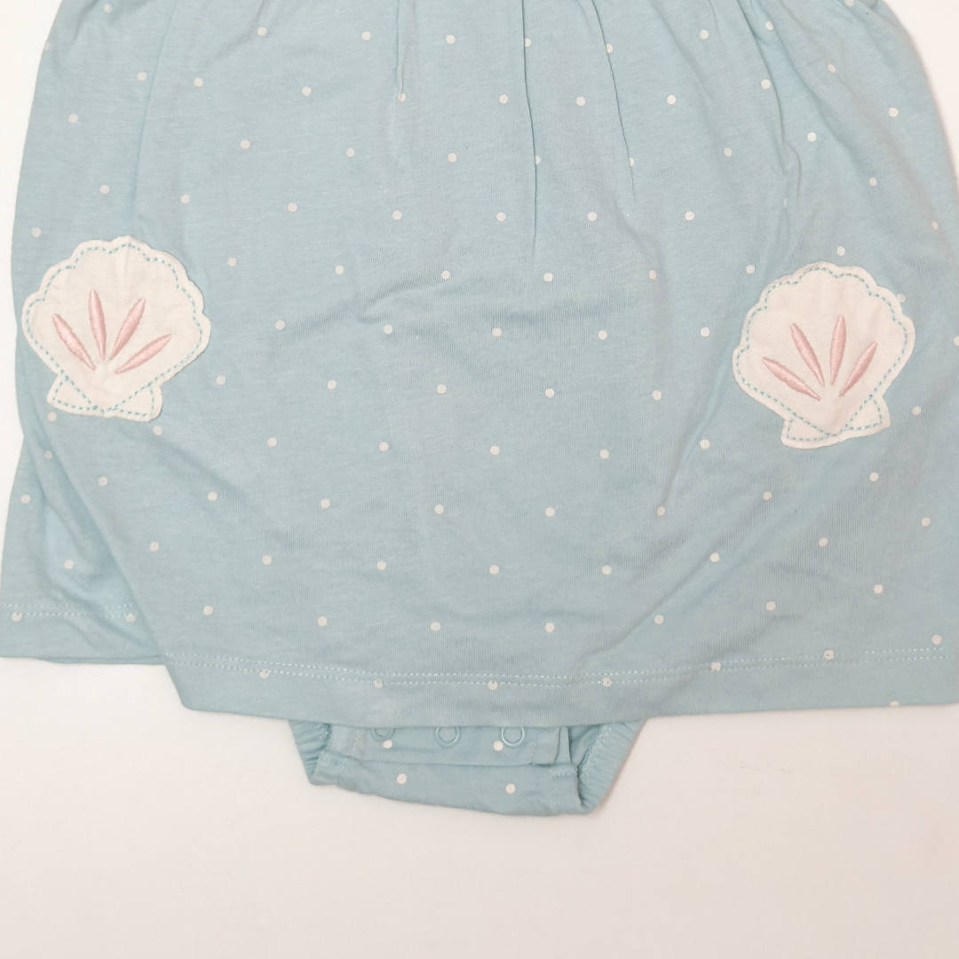 AQUA BLUE DOTTED FANCY SUNSUIT