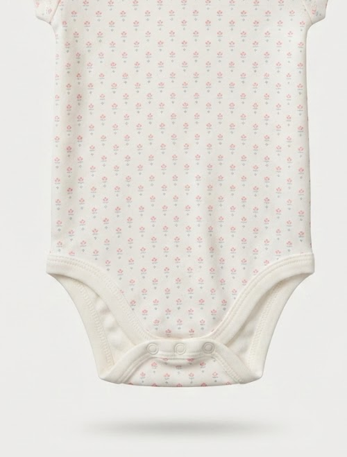 Off white floral printed onesie