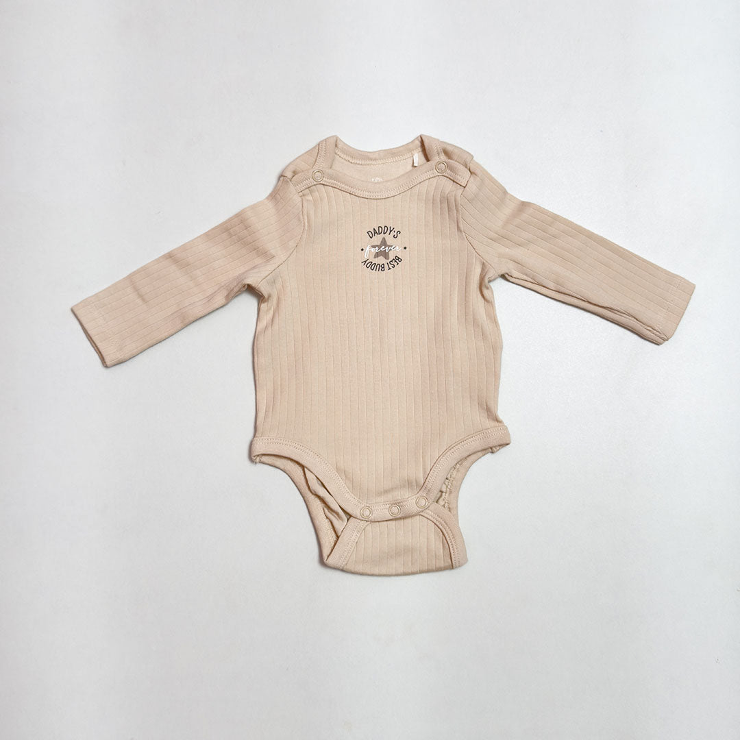 BEIGE RIBBED ONESIE