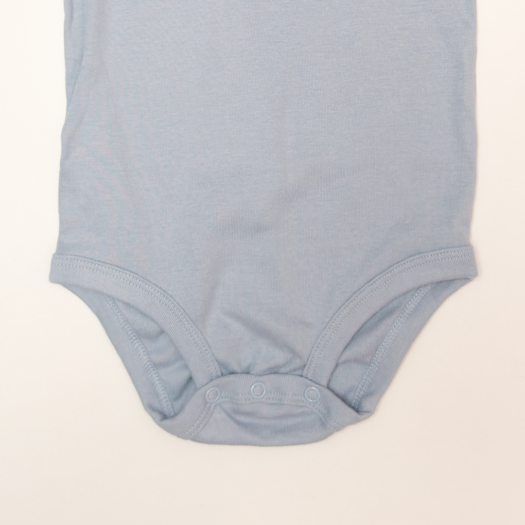 BLUE RUFFLES ONESIE