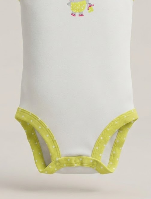 Green and white onesie