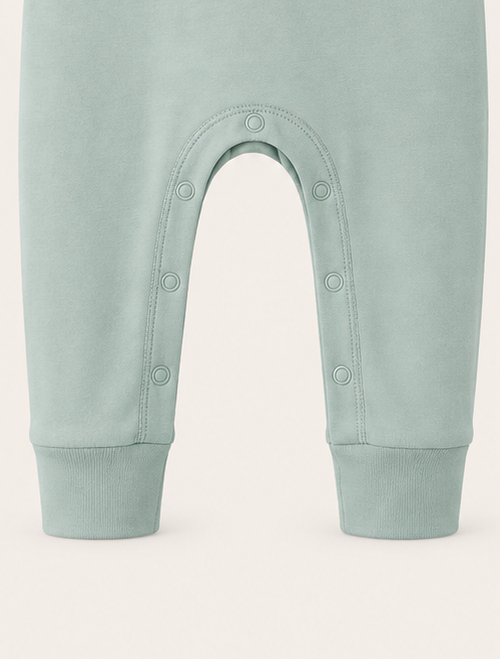Aqua blue button romper