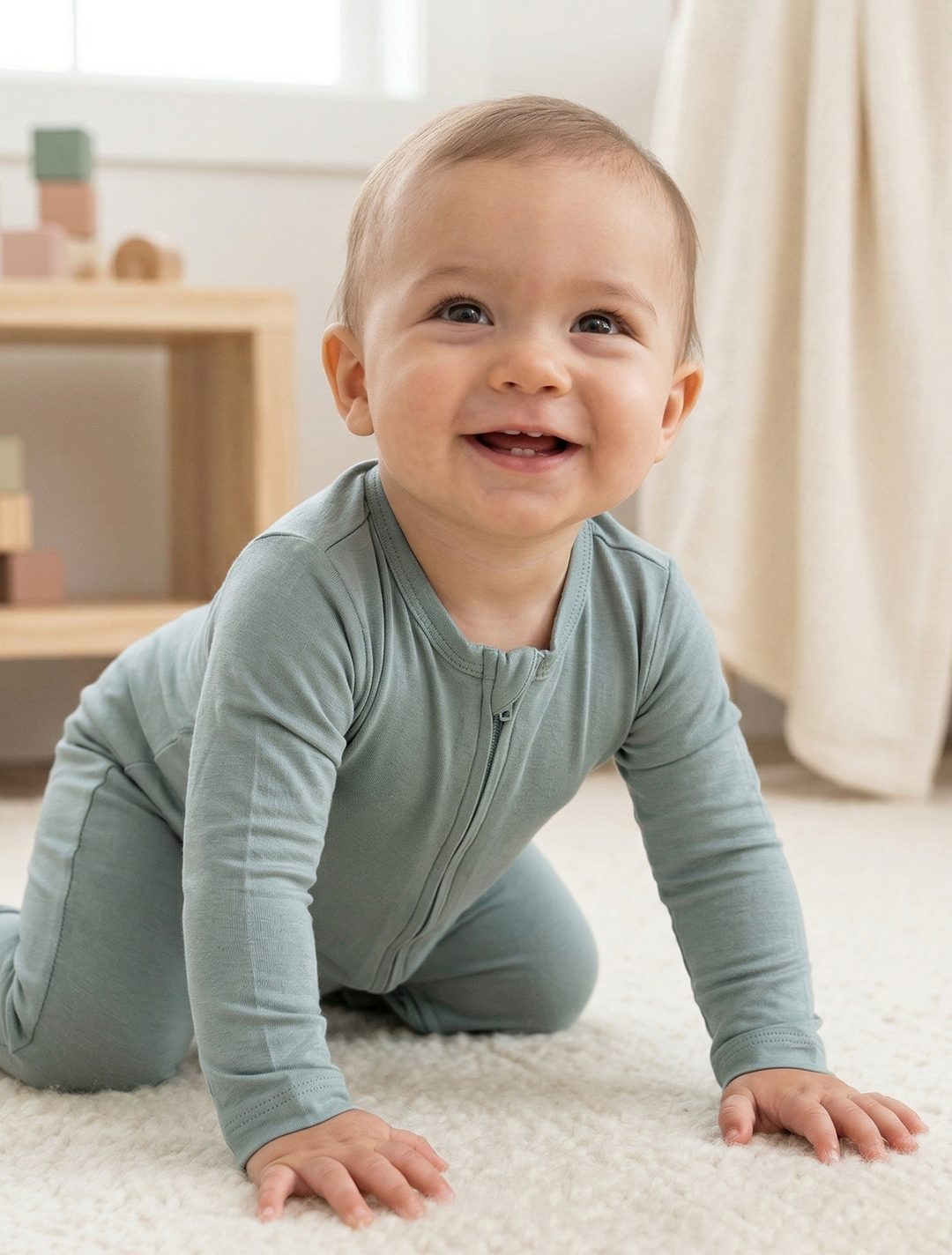 AQUA BLUE PLAIN VISCOUS  ROMPER