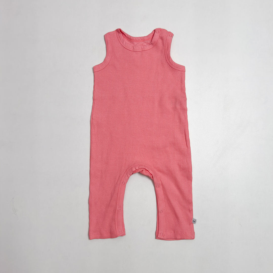 PINK PEACH RIBBED ROMPER