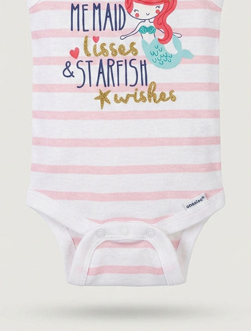 Pink striped sleeveless onesie