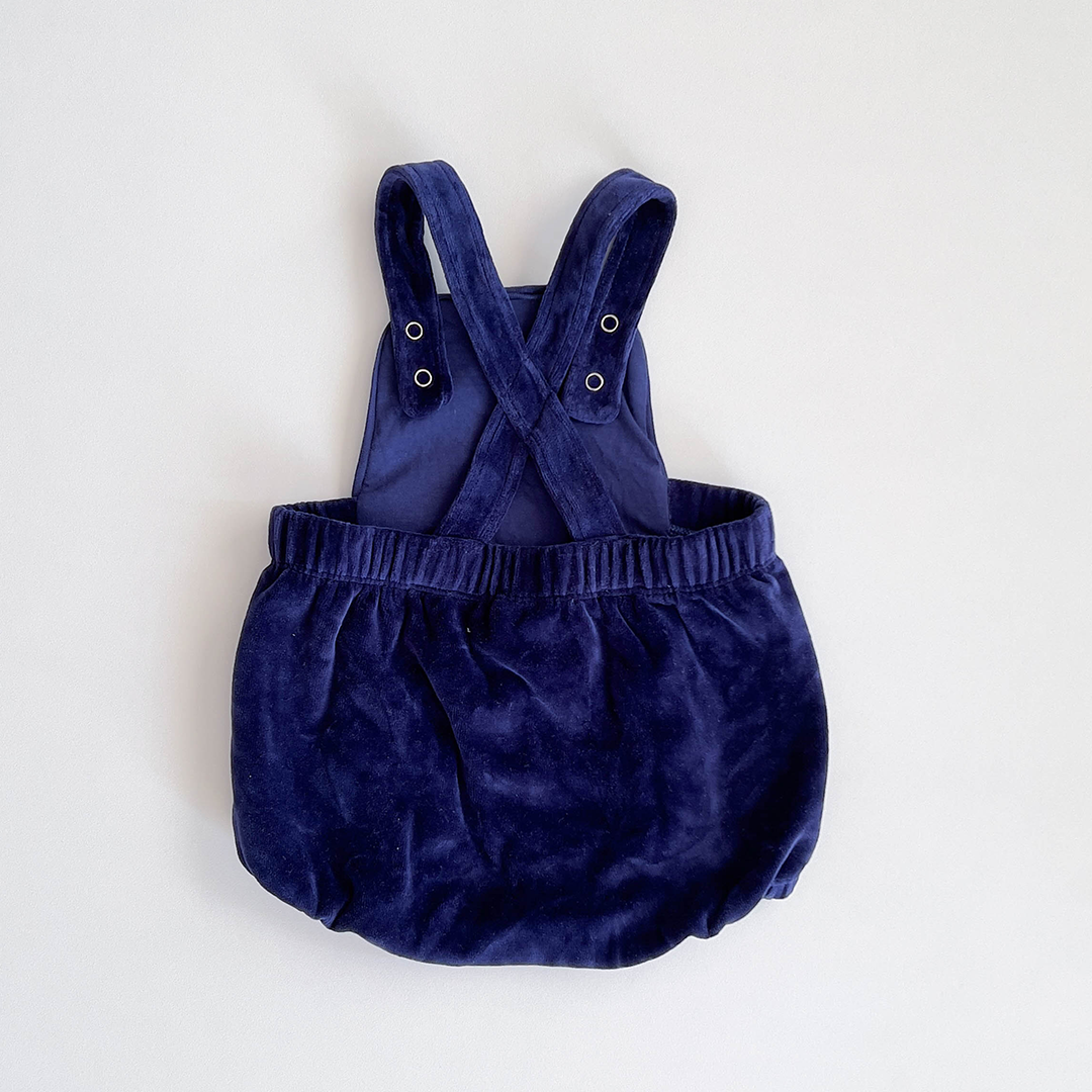 NAVY BLUE VELVET DUNGAREE