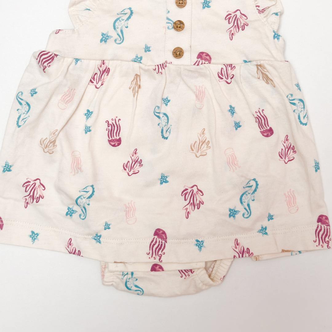 OFF WHITE SEA PATTERNED FROCK