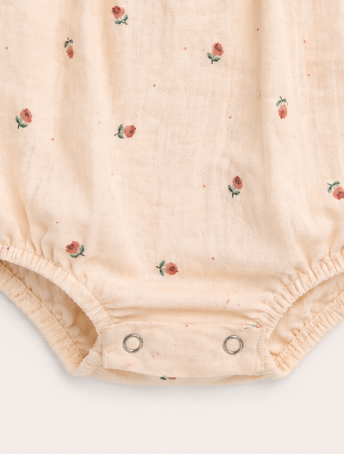 Floral ruffled muslin fancy onesie