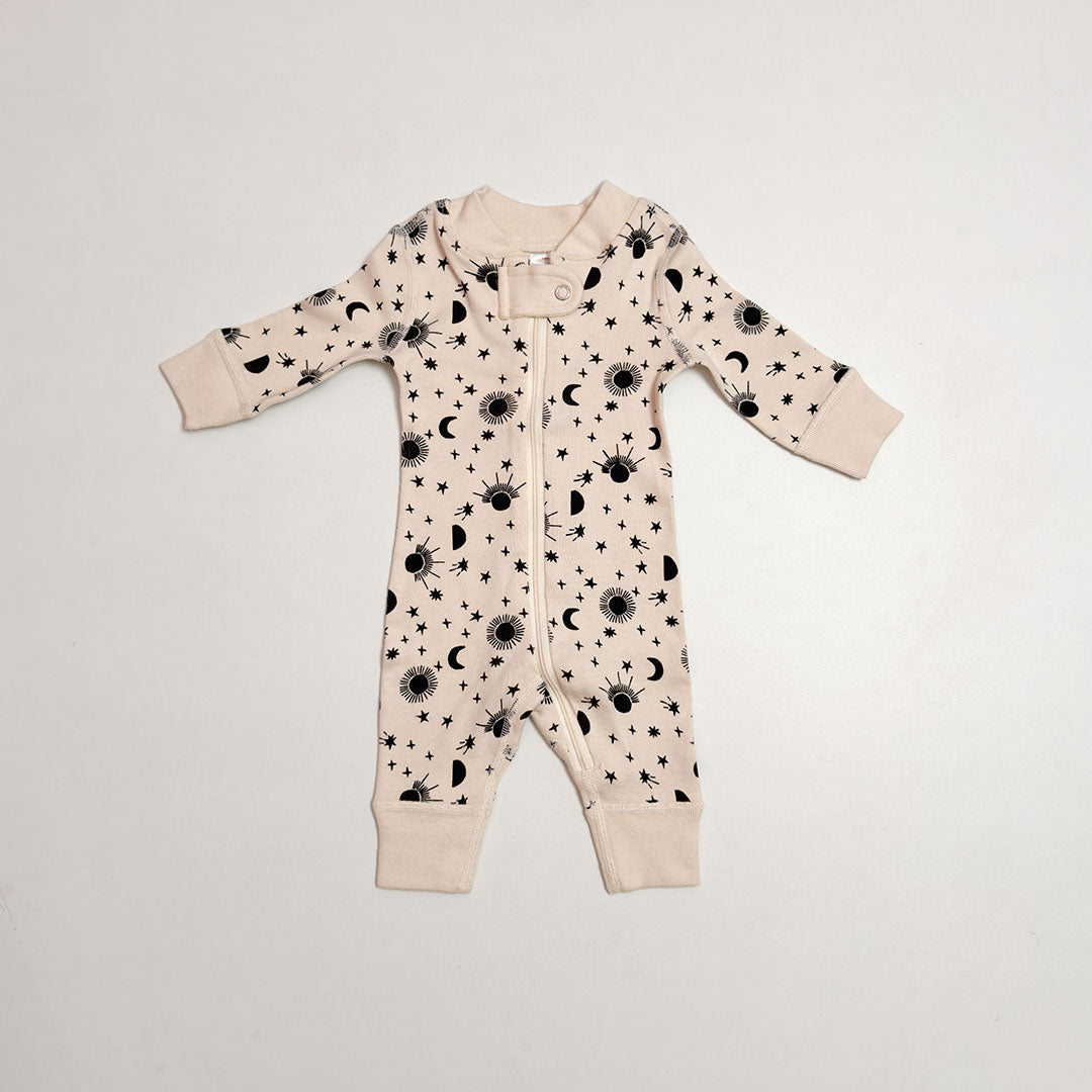 OFF WHITE PRINTED ZIPPER ROMPER
