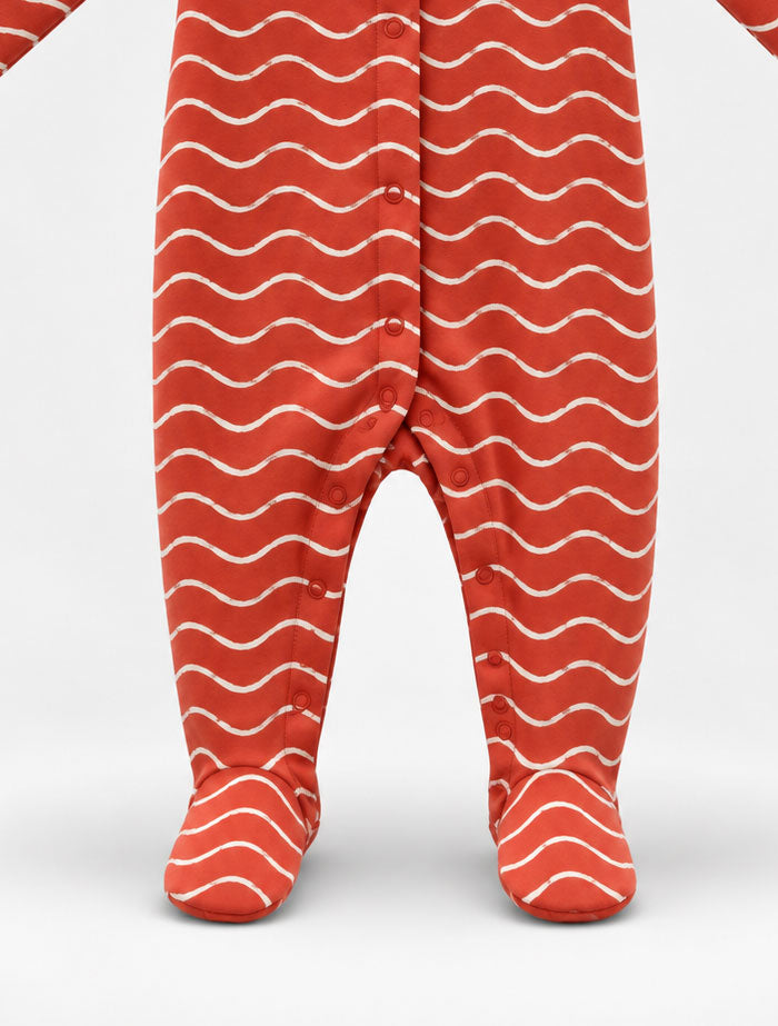 Burnt orange button sleep suit