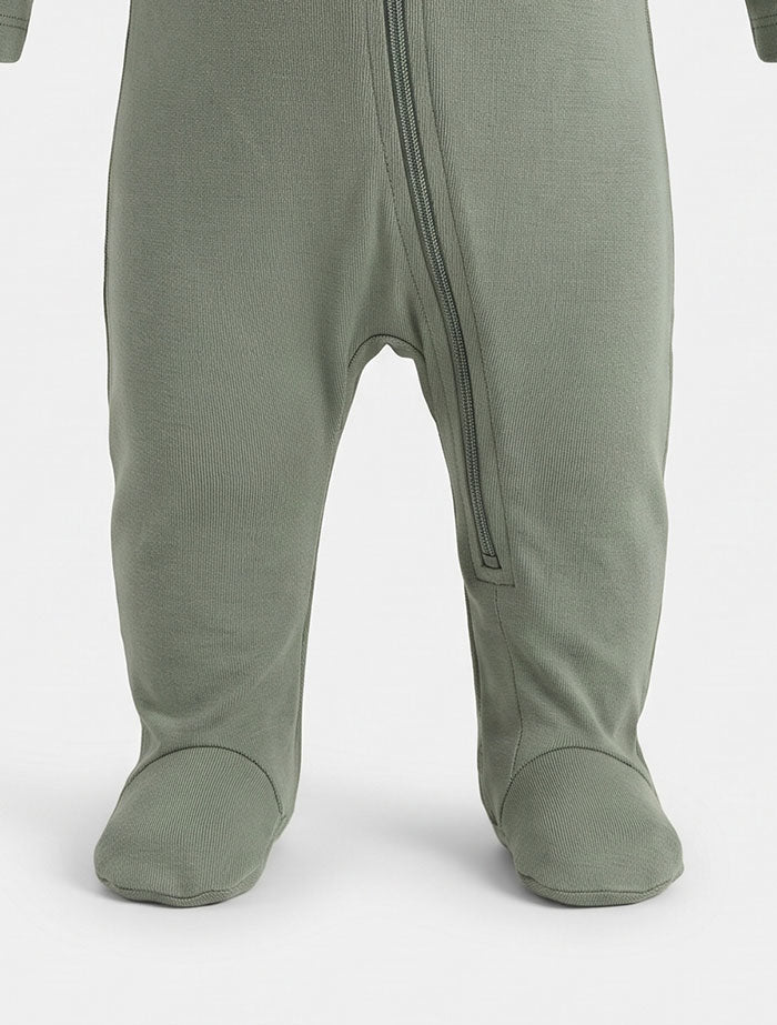 Green 2 way zipper sleepsuit