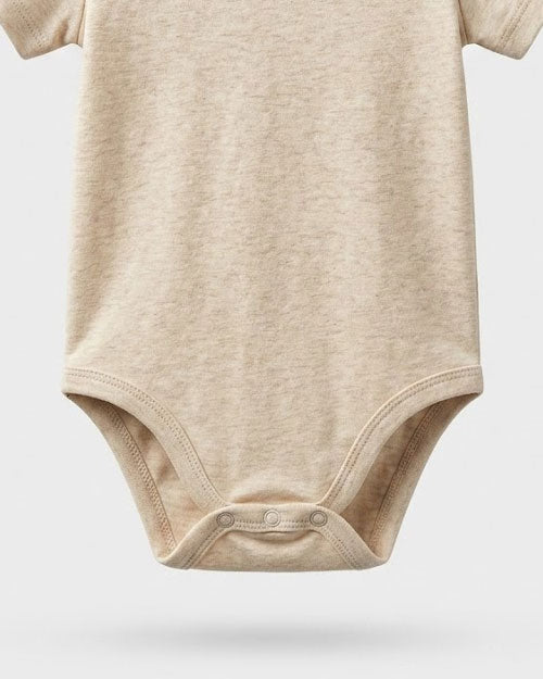 Beige button plain onesie